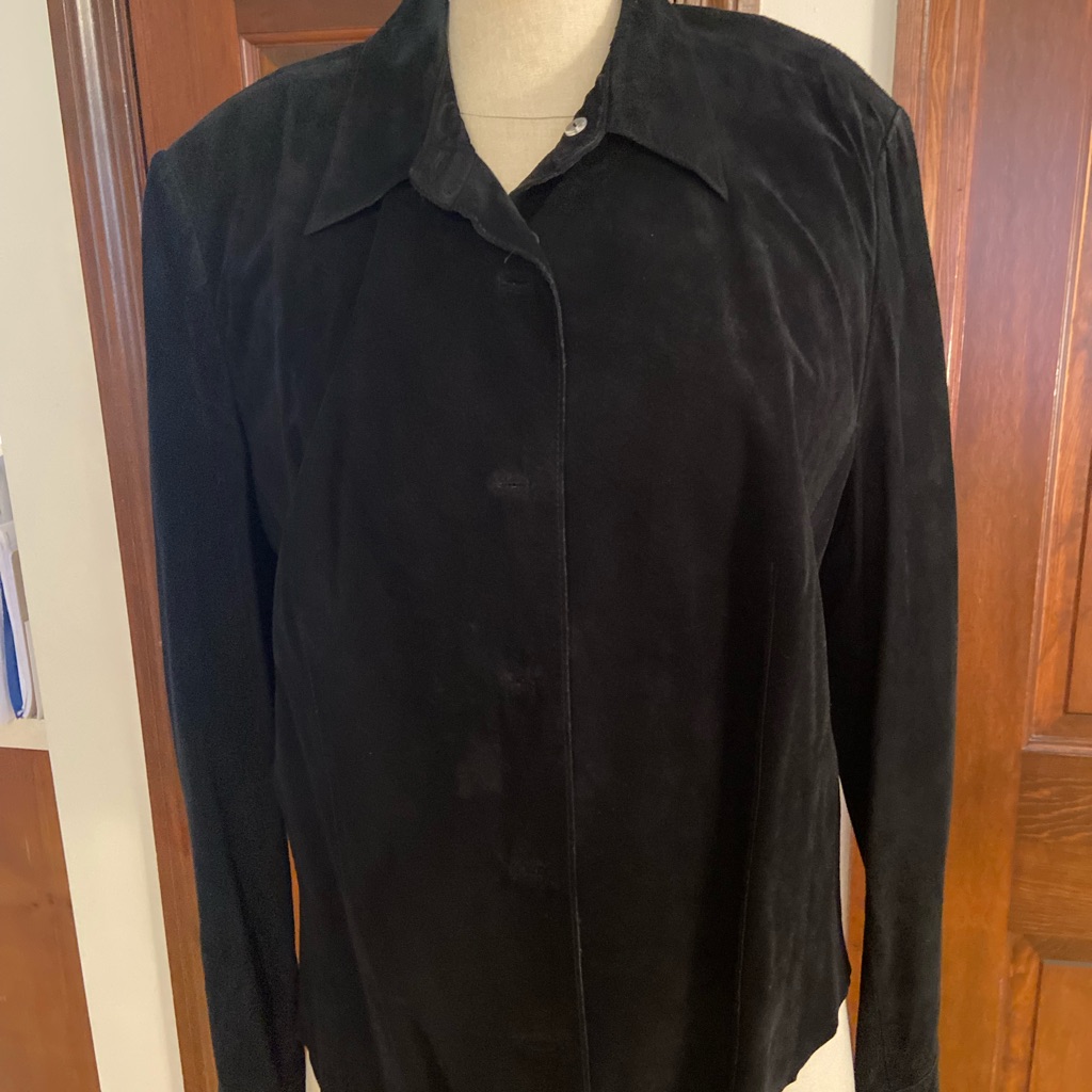 Black Suede Shirt Jacket